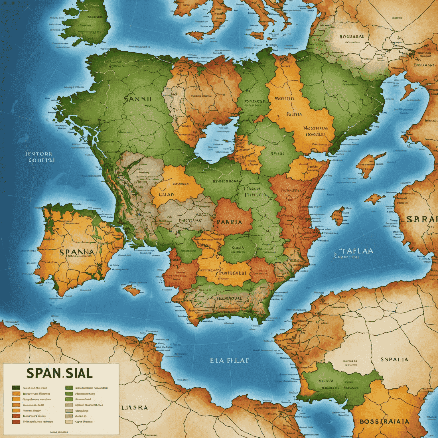 Una imagen que muestra un mapa de España con conexiones a diferentes partes del mundo, simbolizando la expansión global de rosohii.com